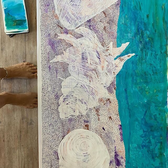 On shore. Feeling good progress shot, feeling undecided if it&rsquo;s finished though🐚