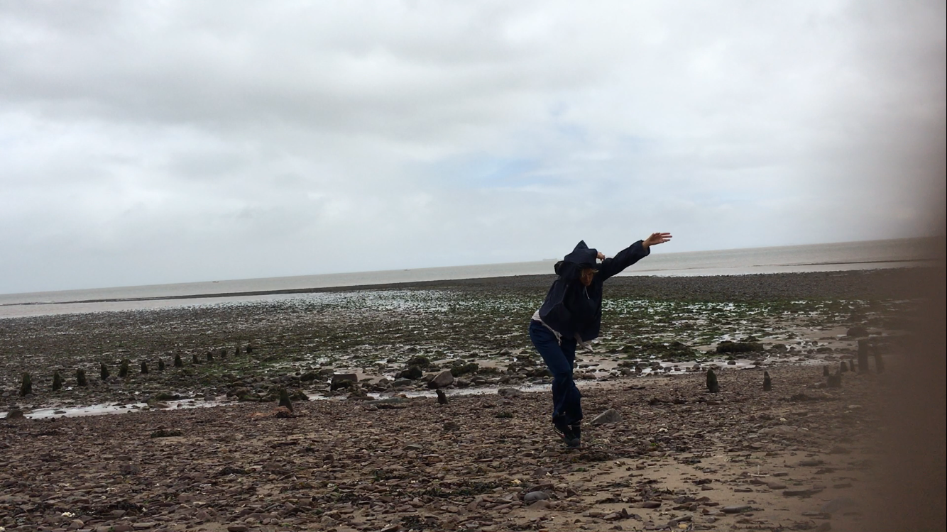 Solo work making on a beach in Somerset