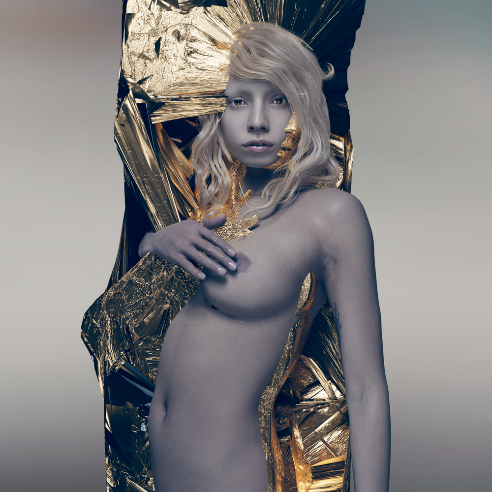  Model and Instagram star Jazzelle (who also goes by Uglyworldwide) partnered with SHOWstudio's Nick Knight to create the artworks; their Knight-created avatar appears in all the imagery. 