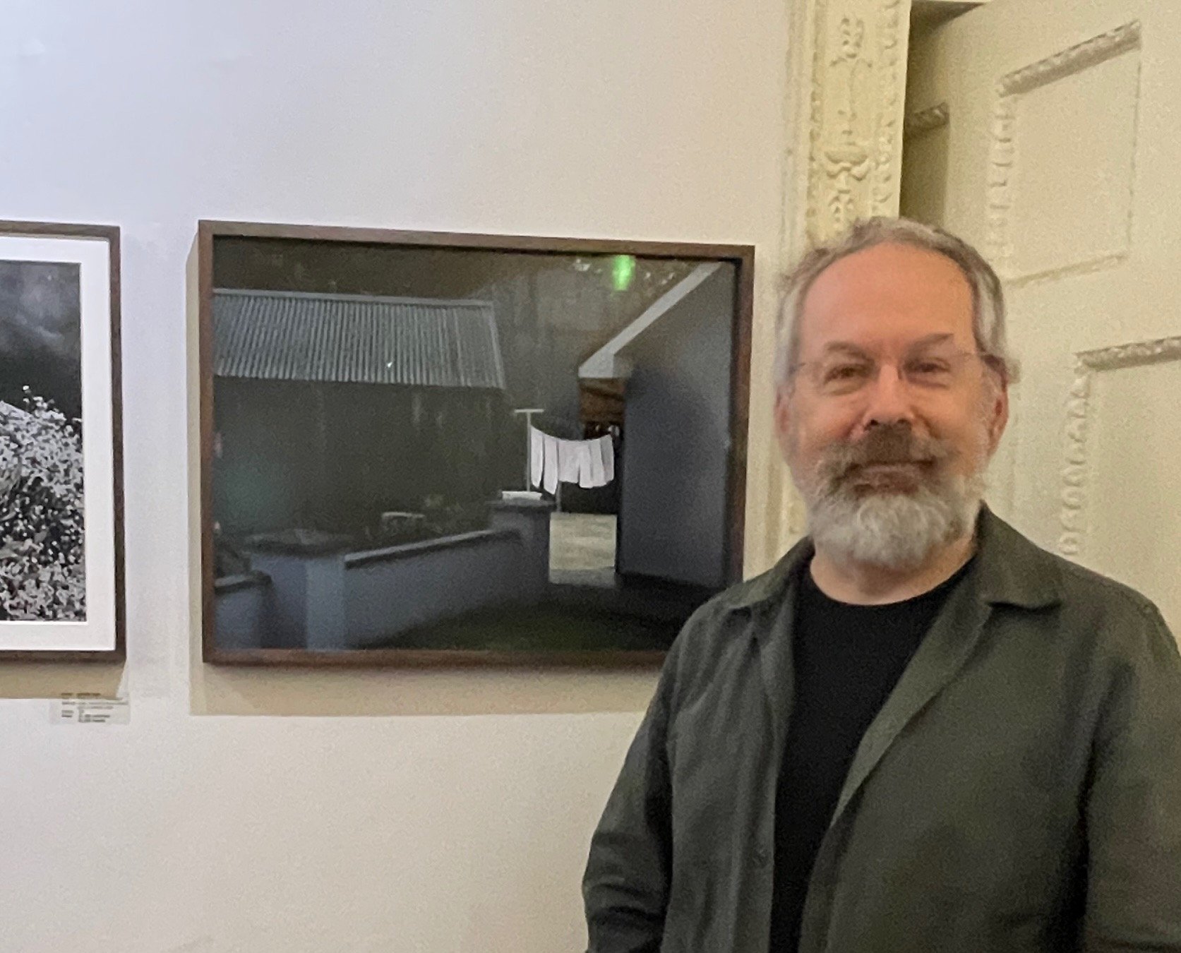 Conor Horgan with his work.JPG