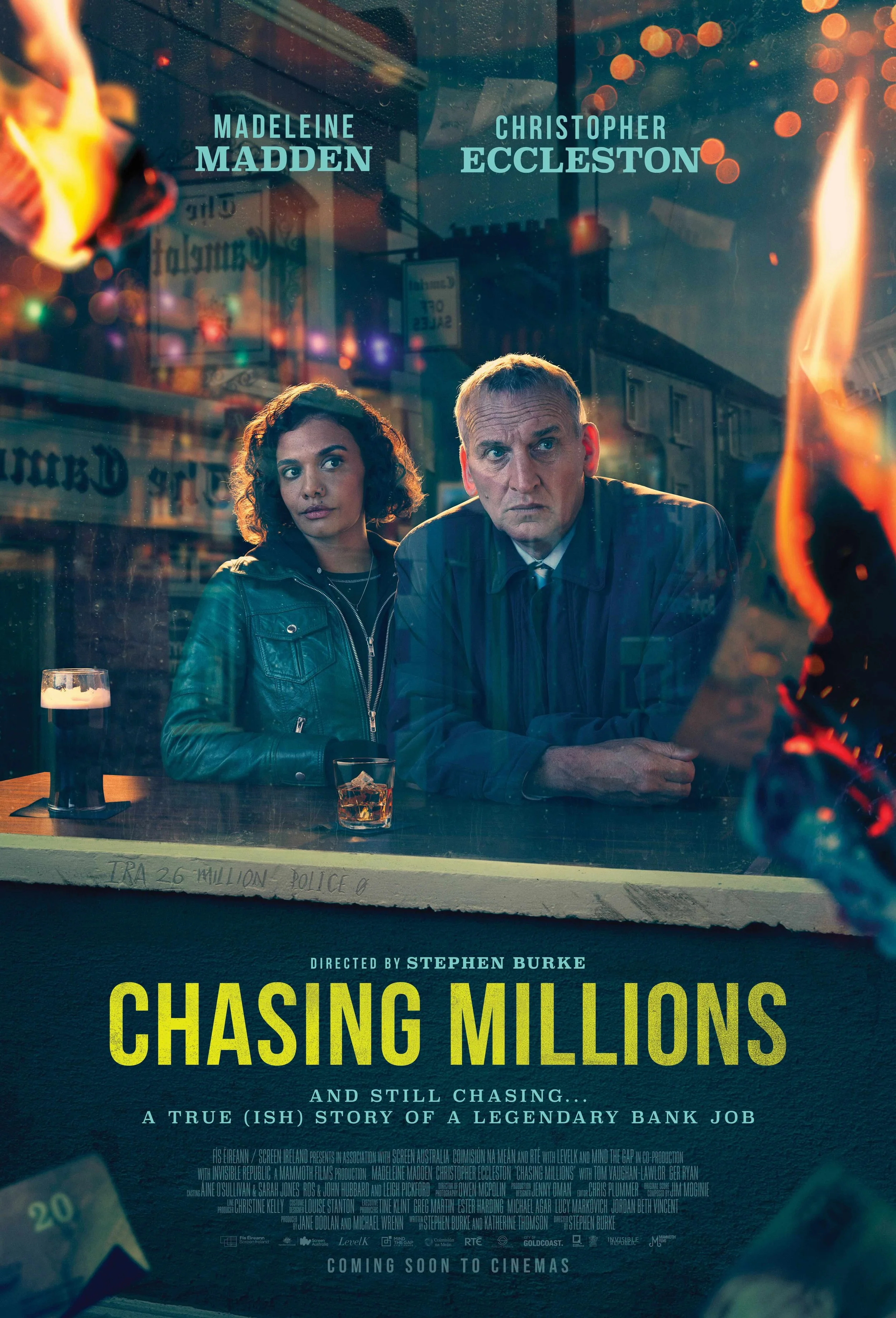 Madeleine Madden and Christopher Eccleston in Chasing Millions
