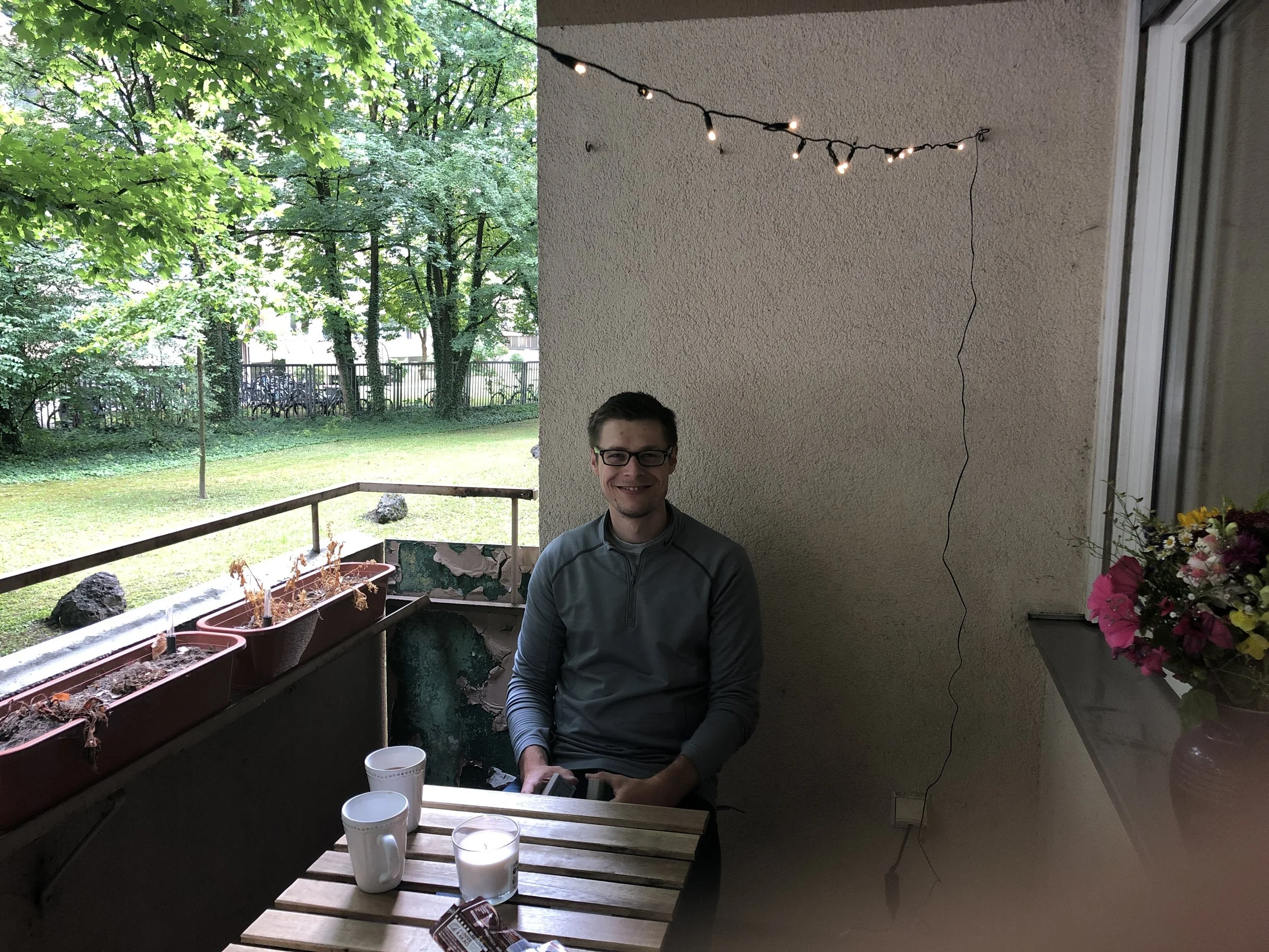 Balcony of our temporary apartment