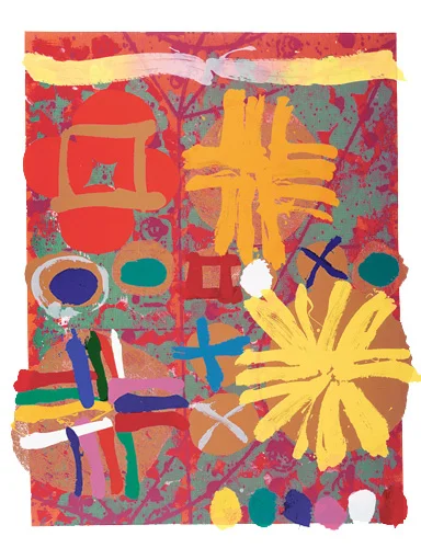 Kepler II - 1998 / 122 x 91.50 cm / screenprint with woodblock / Courtesy of Advanced Graphics London