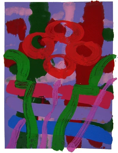 Blackfriars IX - 2005 / 66 x 55 cm / monoprint (silkscreen and woodblock) / Signed, numbered 1/1, titled and dated by the artist / Courtesy of Advanced Graphics London