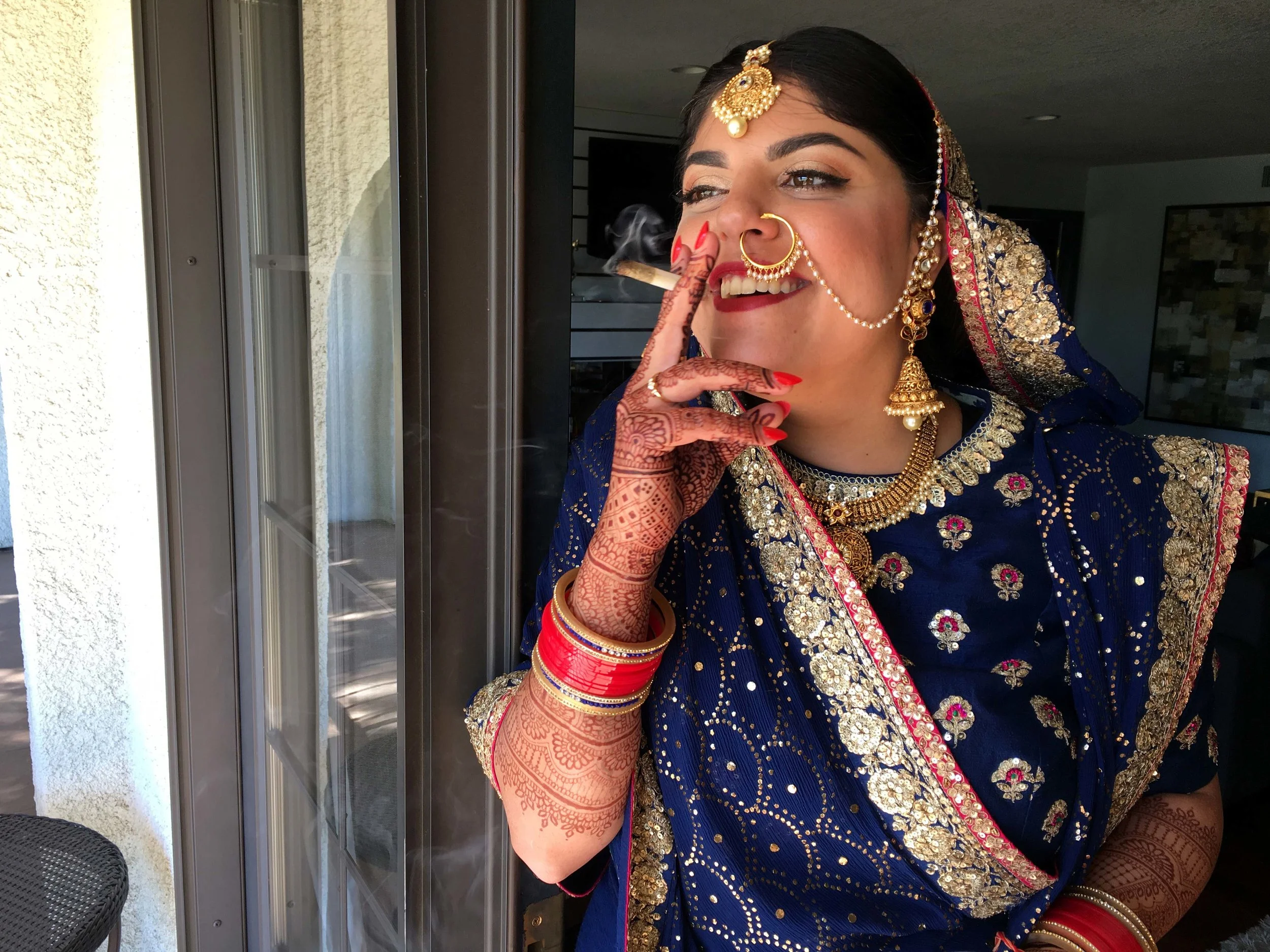 Just smoking this doobie in a Sabyasachi, October 2016