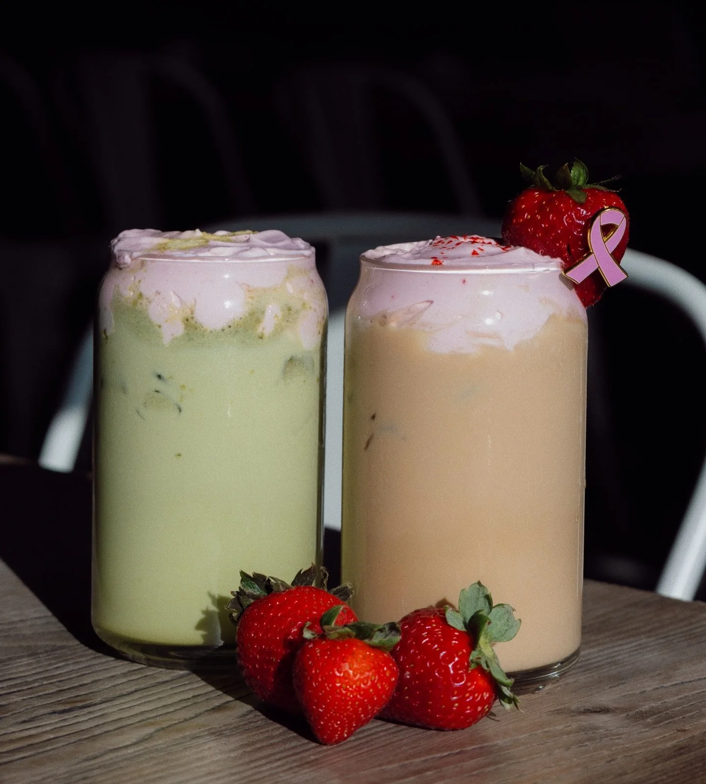 Sip for a cause! Our limited-edition Breast Cancer Awareness drink specials, the Pink Ribbon Matcha and Pink Ribbon Latte, are here through Sunday 💕

Pink Ribbon Matcha - matcha latte topped with strawberry cold foam and pink sprinkles

Pink Ribbon 