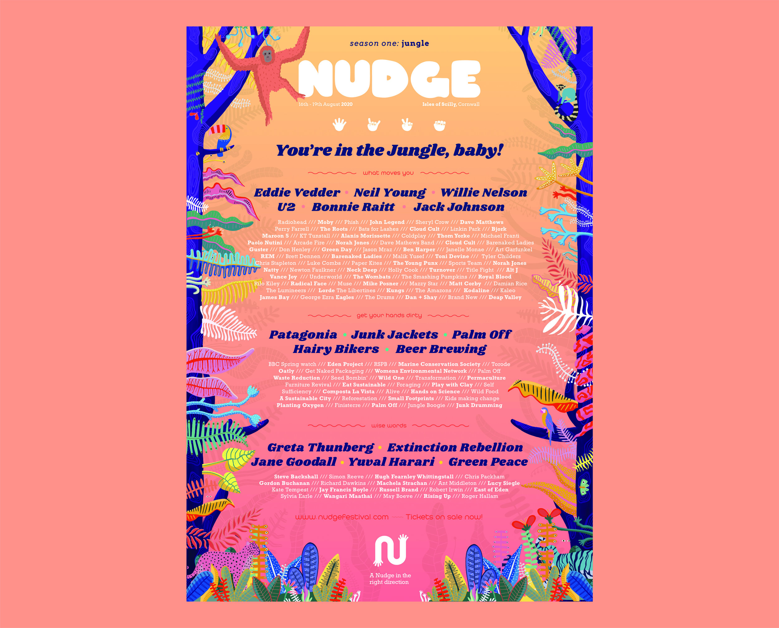 NUDGE FESTIVAL - BRANDING | CAMPAIGNING | ILLUSTRATION | PACKAGING | COLLABORATIVE PRACTICE