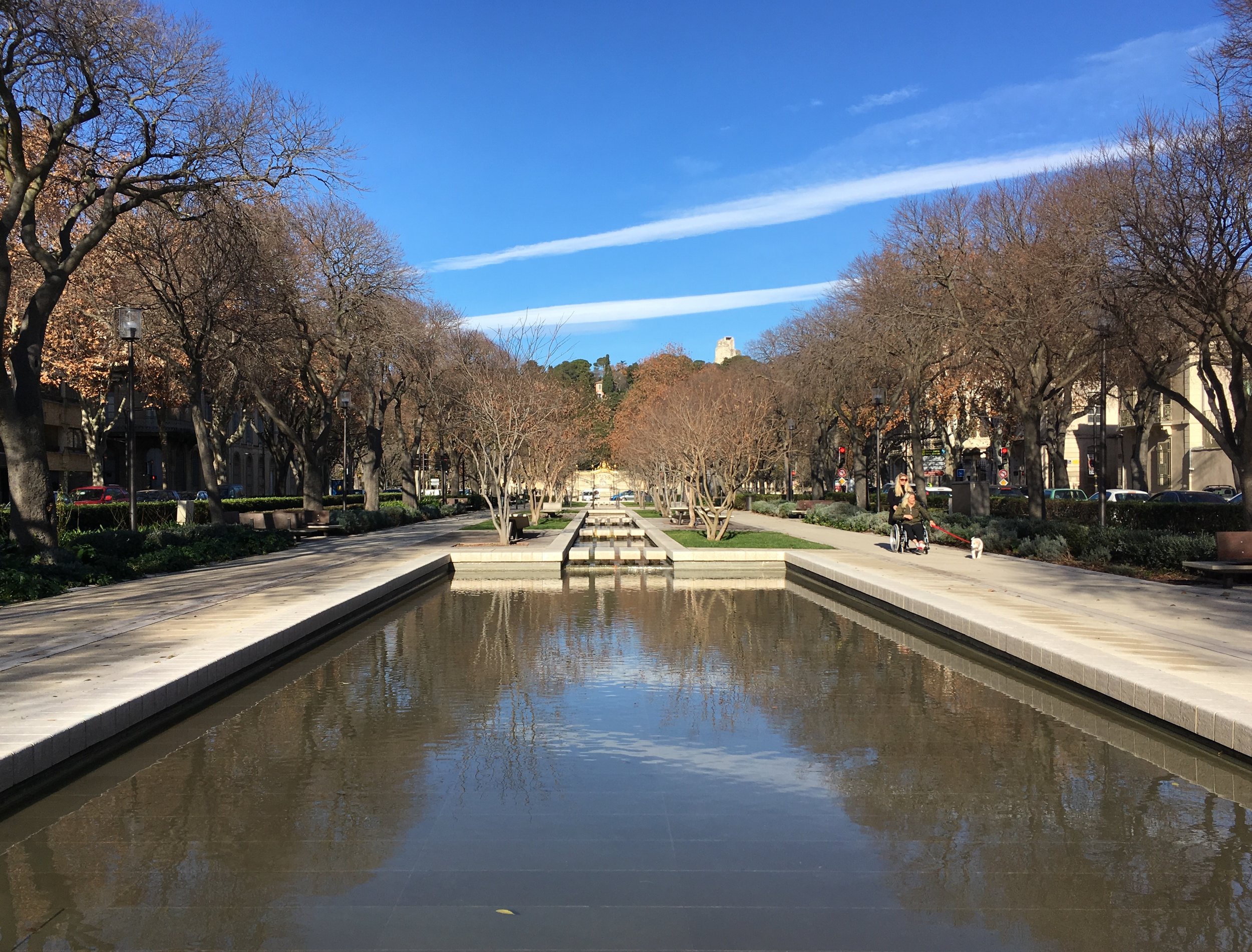 View of the Jardins de la Fontaine from Avenue Jean Jaures