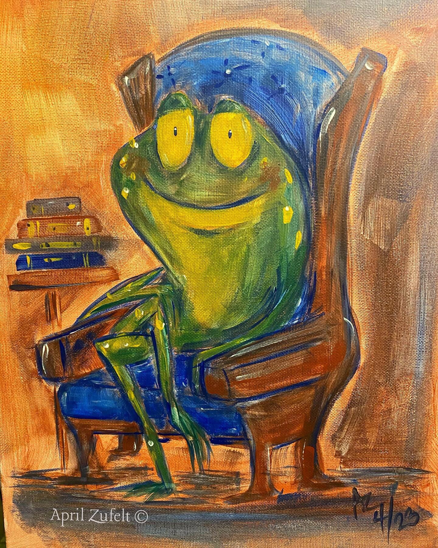 Every frog needs a reading chair...🐸📚🪑
.
.
.
.

#kidlitart #kidlitartist #lovebooks #picturebook #childrensbookart #artist #childrensbookillustration #childrensbookillustrator #art  #instaart #bookart #instaartist #artistsofinstagram #sketch 
#acr
