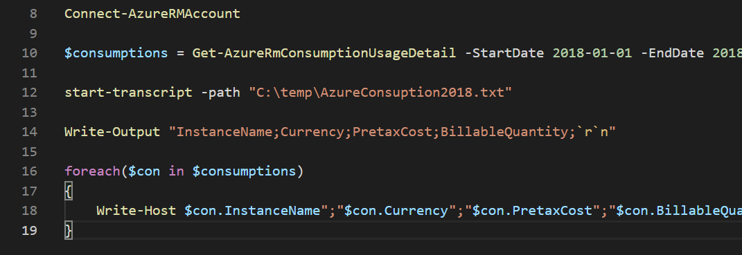 Get Azure consumption with PowerShell