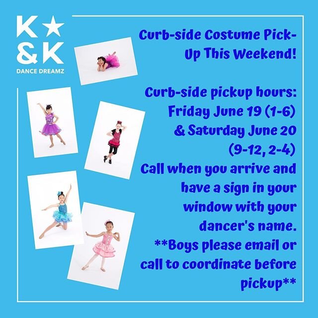 Remember to pick up today! 😊 #kandkdancedreamz #costumepickup