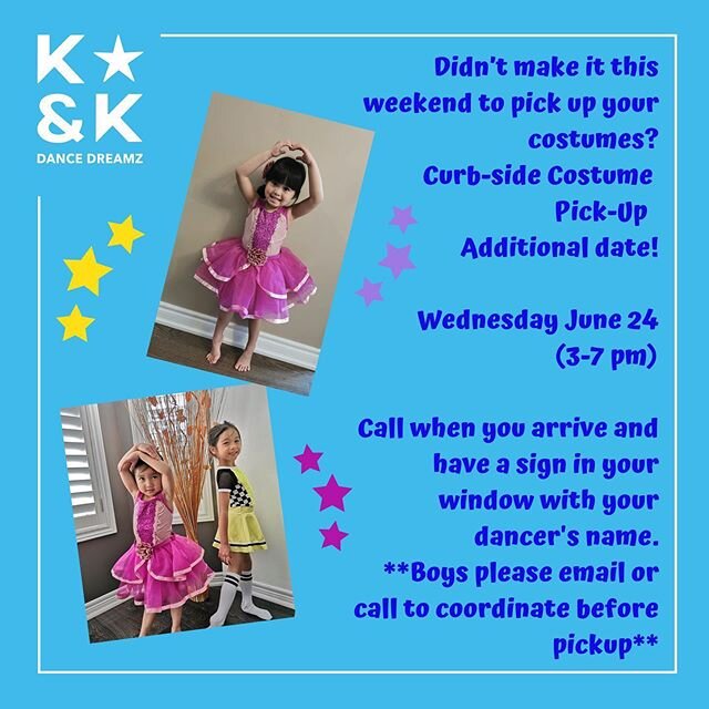 Extra pick-up date! 😊 #kandkdancedreamz #costumepickup