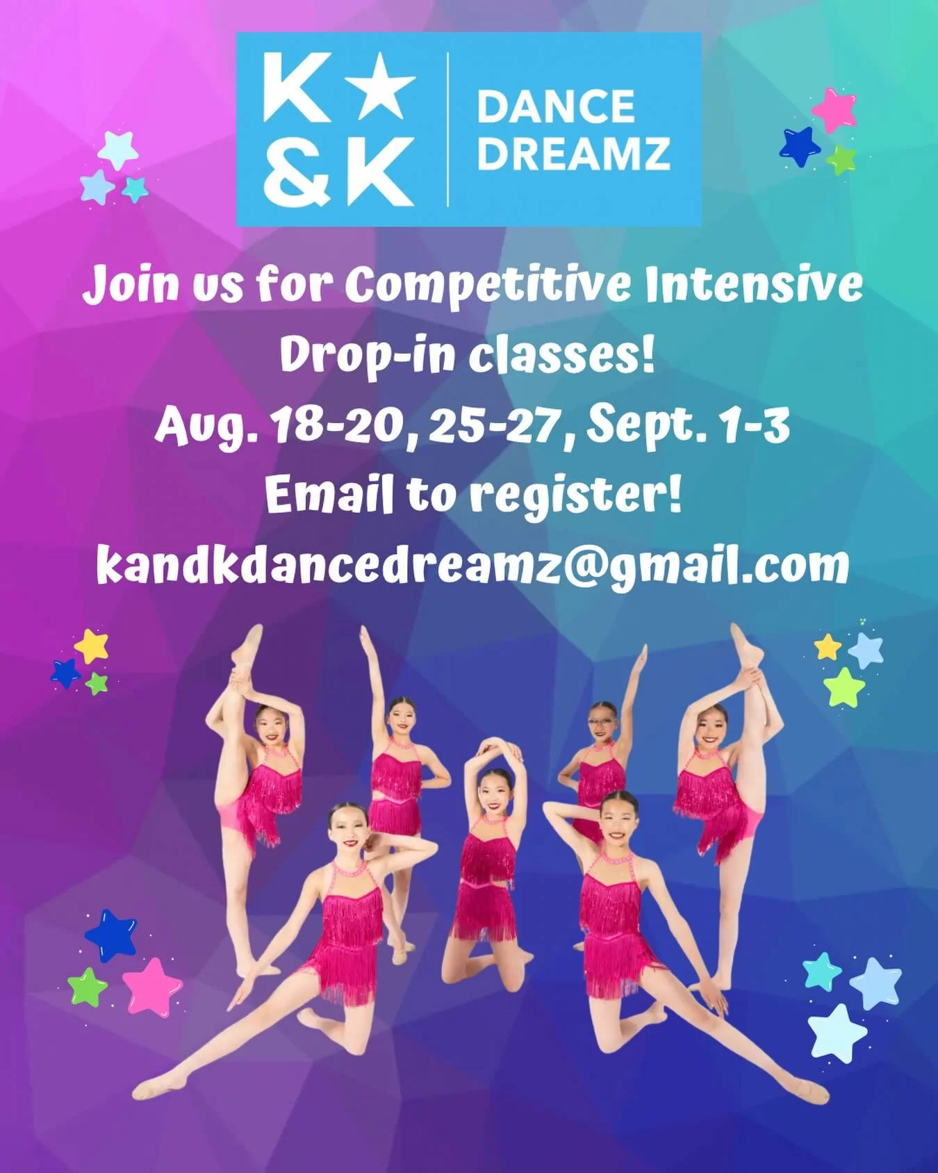 Join us for Competitive Level Intensive Drop-in classes!  Flexible Evening Drop-in classes in a variety of disciplines!  Email for registration and schedule/level recommendation. 

5762 Hwy 7 Markham (West of Markham Rd. at Galsworthy, in the Shopper