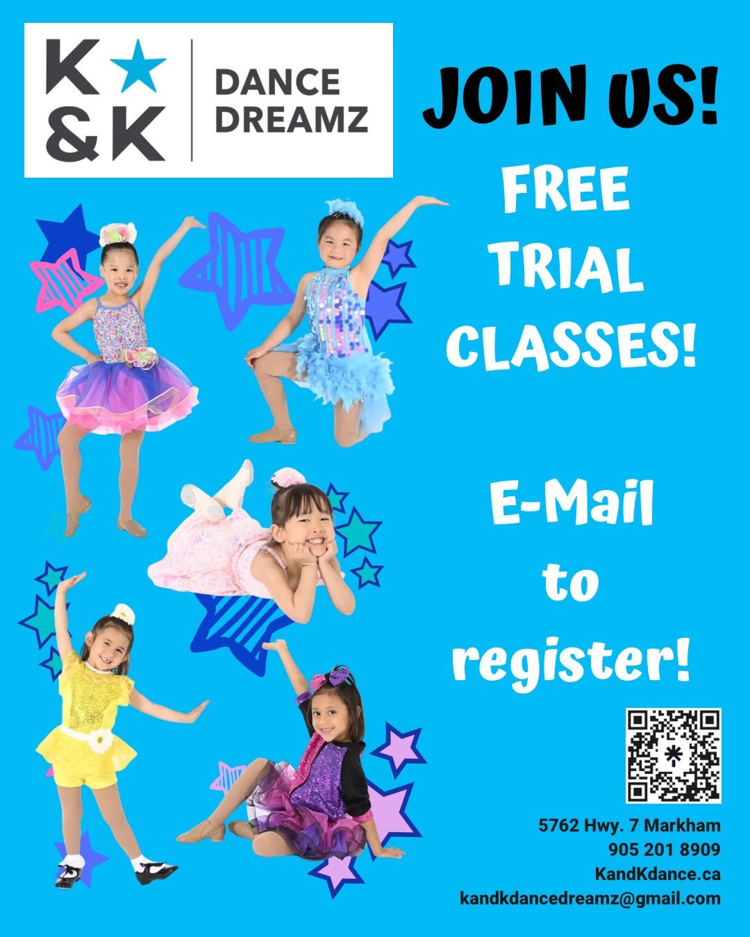 JOIN US FOR A TRIAL CLASS! 🎉🎉🎉(new students register by submitting trial form found in link in bio, current students welcome to attend-just email to register!)

Fall Registration on now at K&amp;K Dance Dreamz-Join our dance family! 

Call, e-mail