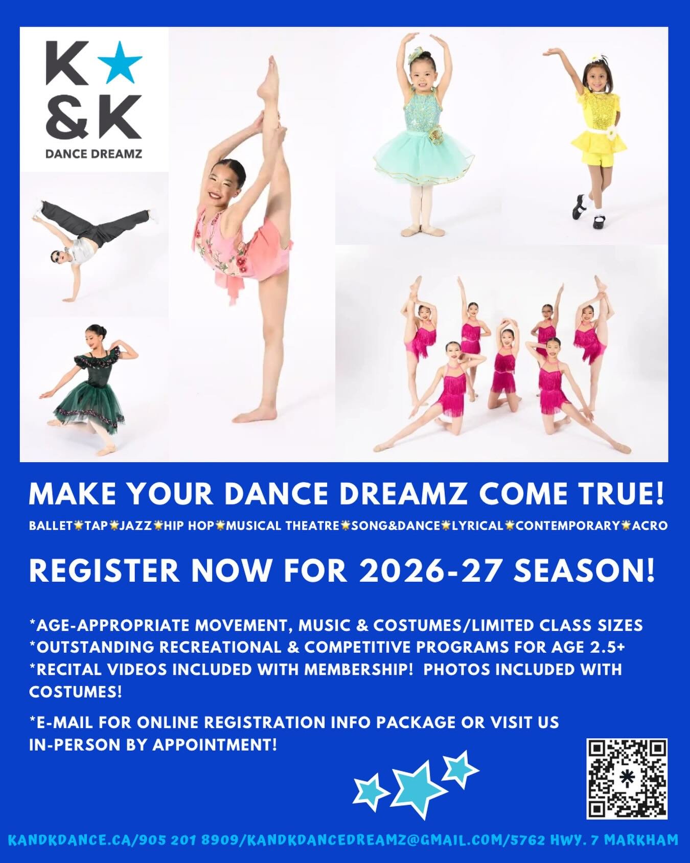 Register Now at K&amp;K Dance Dreamz! 🧑🏻&zwj;🩰🎶🩰 Free Trials available!  Refer a friend for a chance to win back your last fee payment! 

Click link in bio to submit inquiry, view class schedule, or register online anytime - let us help you sele