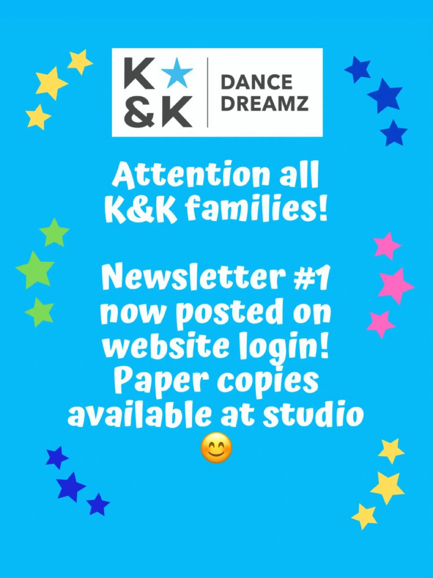 K&amp;K Newsletter 1 now posted on website login!  Welcome to all new and returning students-looking forward to a fabulous season! 🎉🎉🎉

#kandkdancedreamz #markhamdancestudio