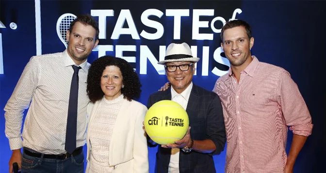 Bob Bryan, Michele Imbasciani, Chef Morimoto, Mike Bryan | THE CITI TASTE OF TENNIS | Forbes