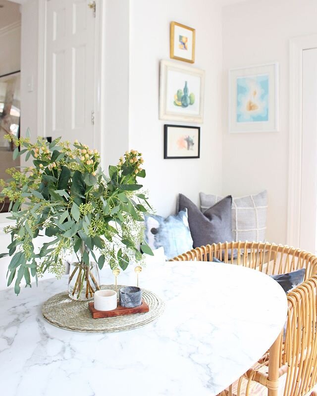 Little details can make all the difference, can't they? It doesn't have to be much - it can be as simple as a bunch of grocery store eucalyptus and some pretty salt &amp; pepper cellars on your dining room table. This setup makes me smile every time 