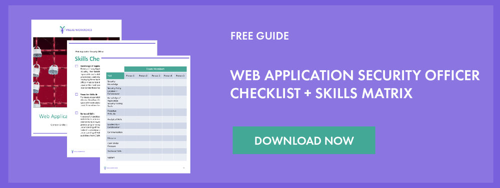 IT career skills list - web application security officer