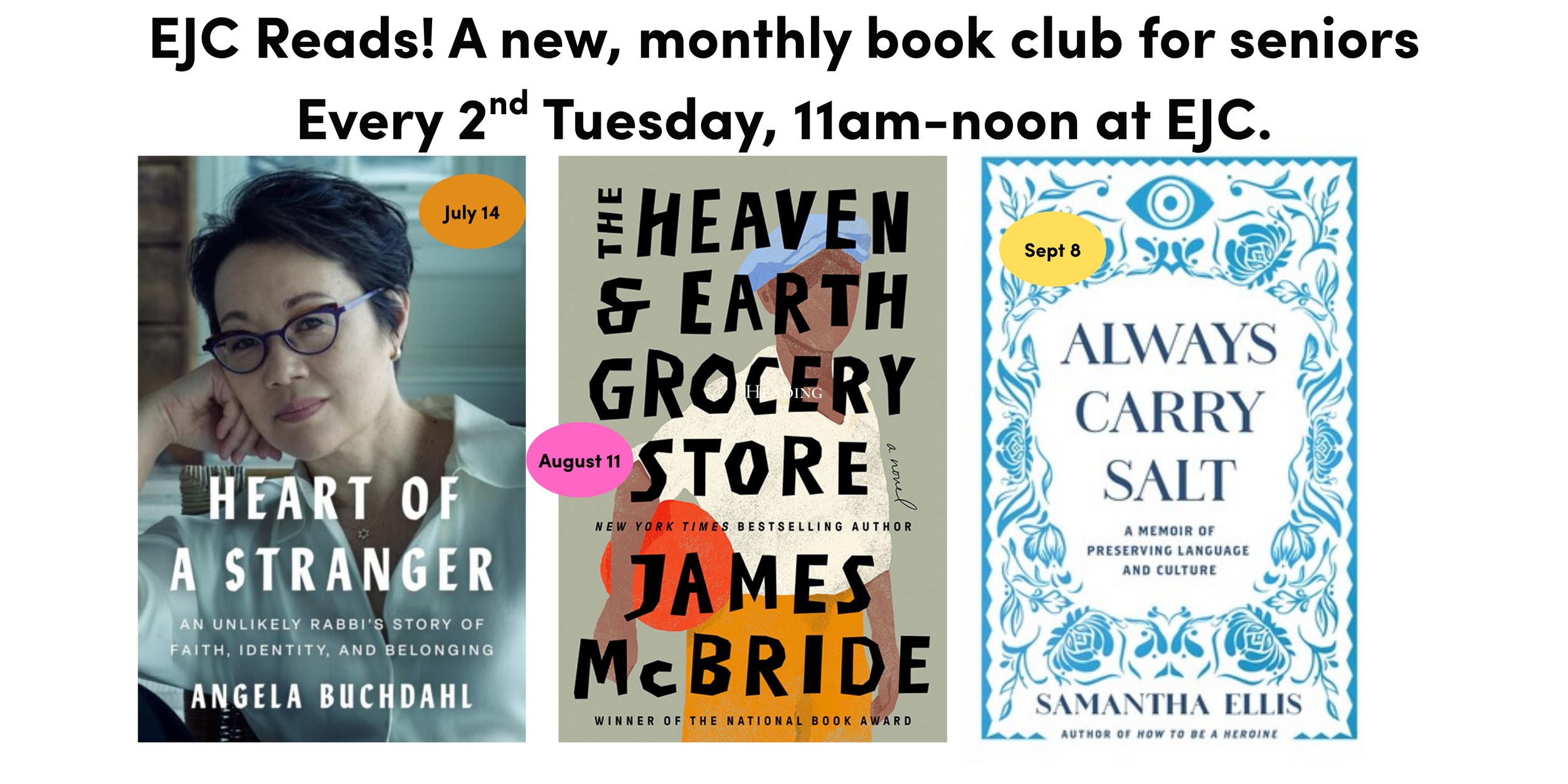 EJC Reads — our brand new monthly book club for Seniors !