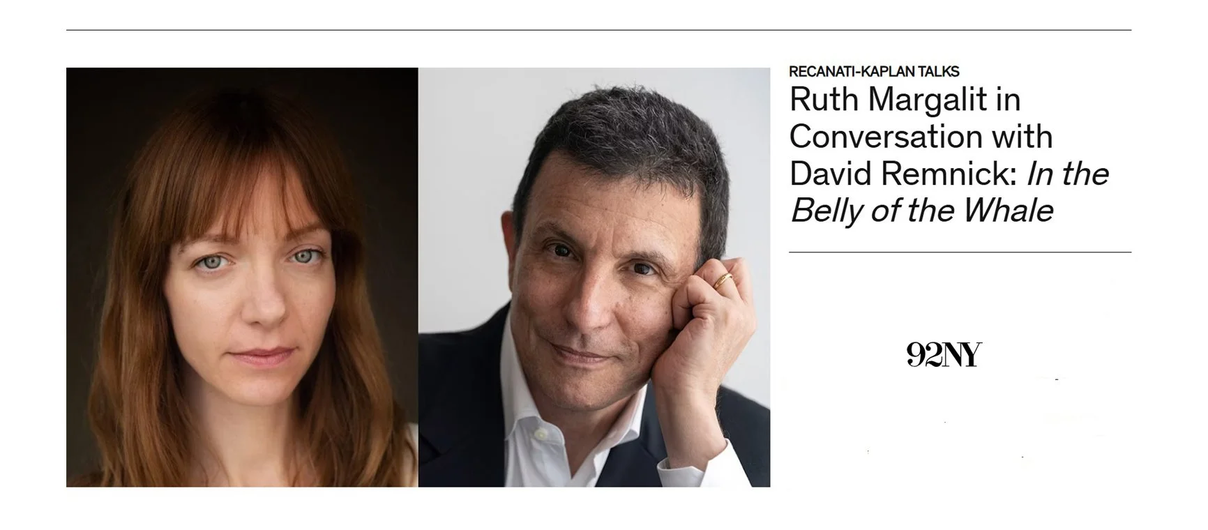 92nd Street Y Livestream: Ruth Margalit in Conversation with David Remnick: In the Belly of the Whale