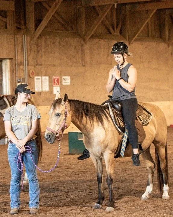 Discover a new level of connection. Our horse yoga class offers a truly serene experience. As you move through poses, you'll feel the rhythm and warmth of the horses around you, even doing poses on their backs. It's an unforgettable way to embrace th