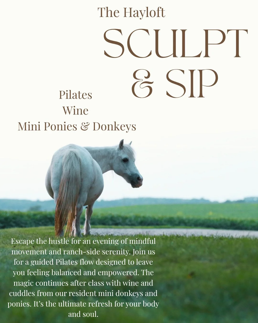 Find your center where the horizon meets the hills. 🌾✨

Join us for an intentional 45-minute mat Pilates session led by a certified instructor, designed to build core stability and balance in our tranquil outdoor setting. After the movement, the mag