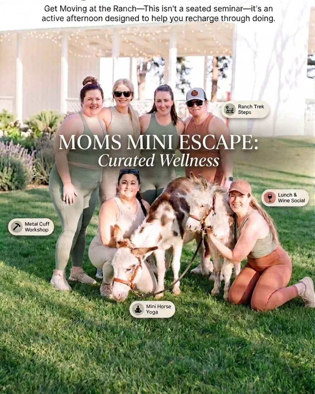 Hey moms! This is your chance to get away, recharge, and relax.

Move your body, unwind with some mini donkey cuddles, indulge in your creative side, and have a meal you didn't have to cook. Tickets are on our website. 

#momcamp #horseyoga #minnesot