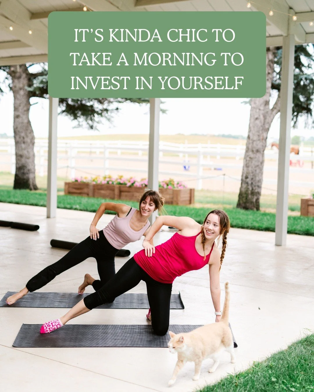 See You at The Hayloft!

Taking "me time" to a whole new level 🌾 Grab your bestie, pull on your boots, and come get chic with us on the Ranch!

September 20th, we are hosting a very special Sculpt, Saddle, and Sip experince. A mat pilates 
