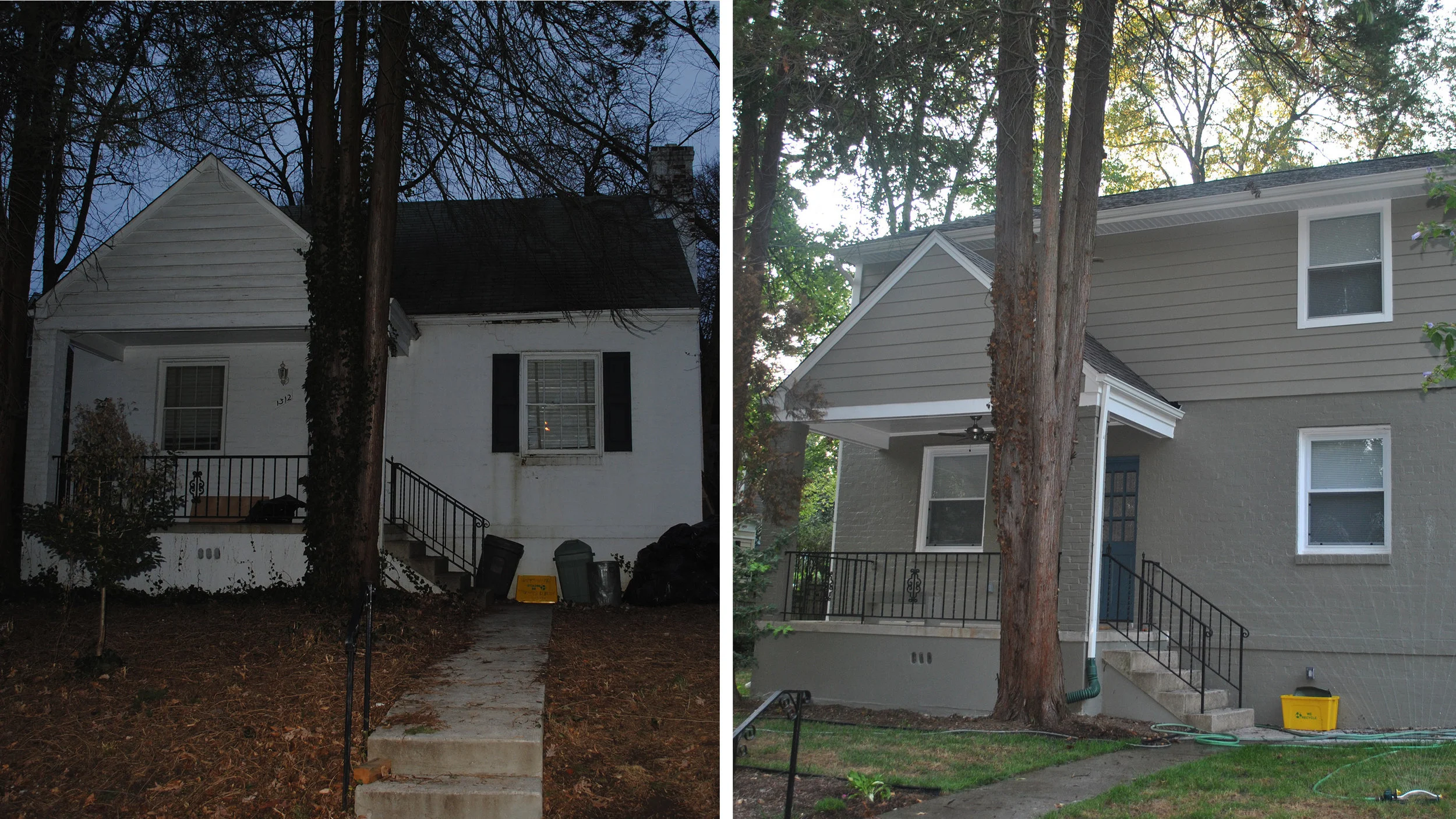Exterior remodel before and after