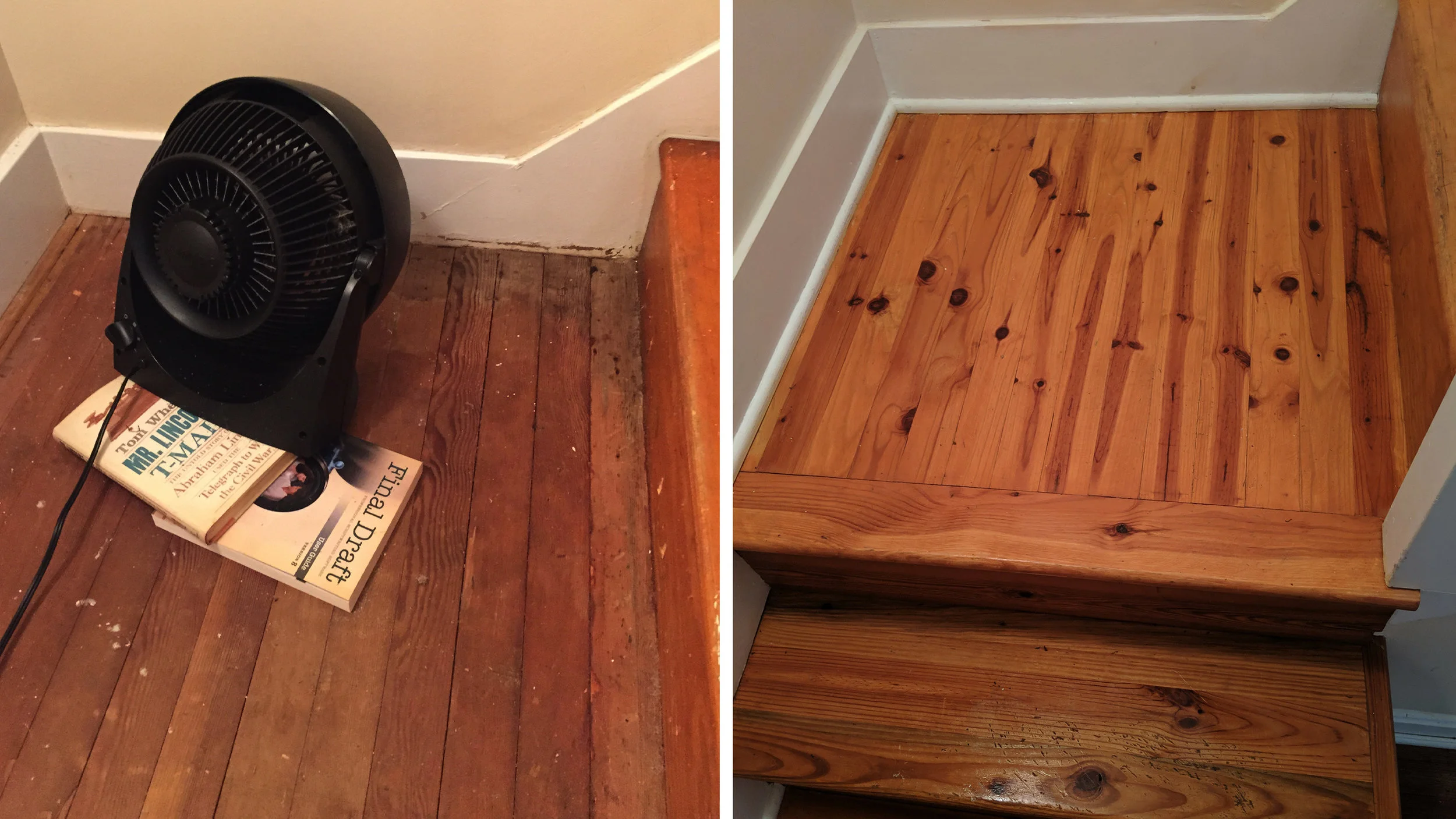 Residential stairway before and after