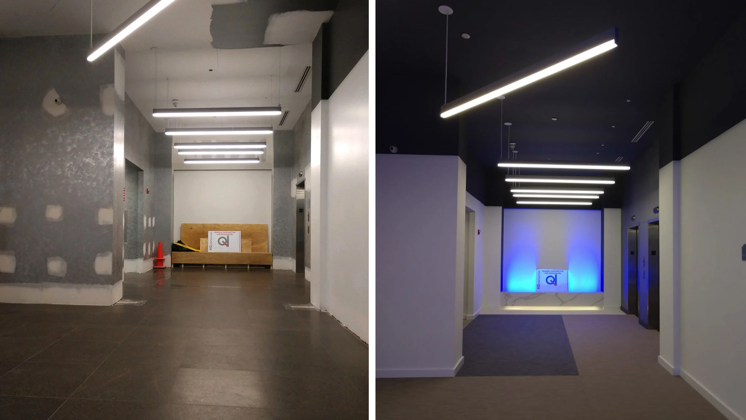 Lobby project before and after