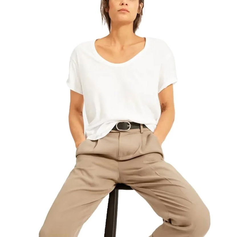 This Miiiiiiiight Be The Most Flattering White T-Shirt We’ve Ever Worn