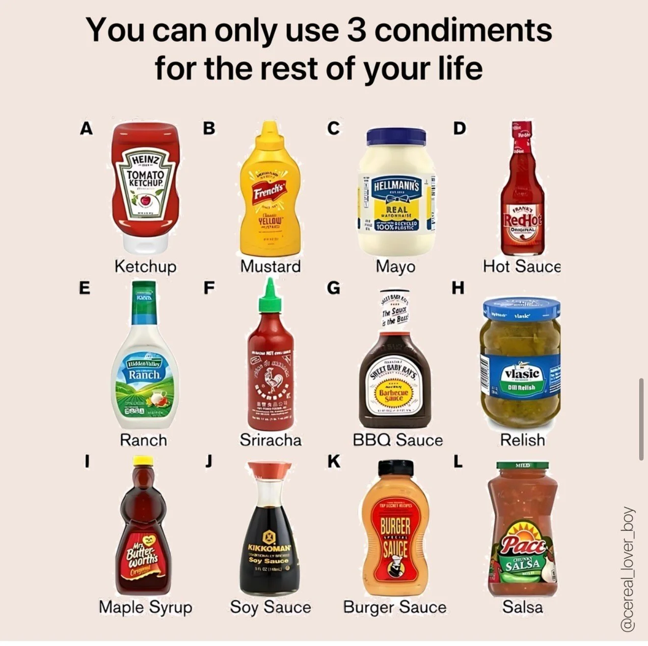 A, C, J. But it took a very long time to get there. Your turn. 

#LetsTalkCandidly
📷: @cereal_lover_boy