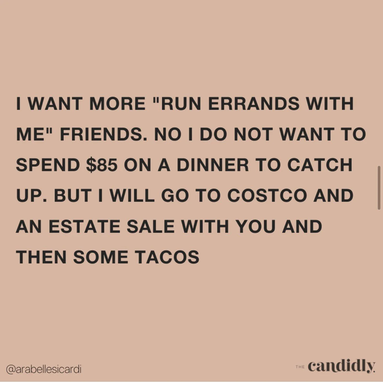 Tag your favorite errand friends. ⁣

#LetsTalkCandidly
💬: @arabellesicardi
📷: @thecandidly