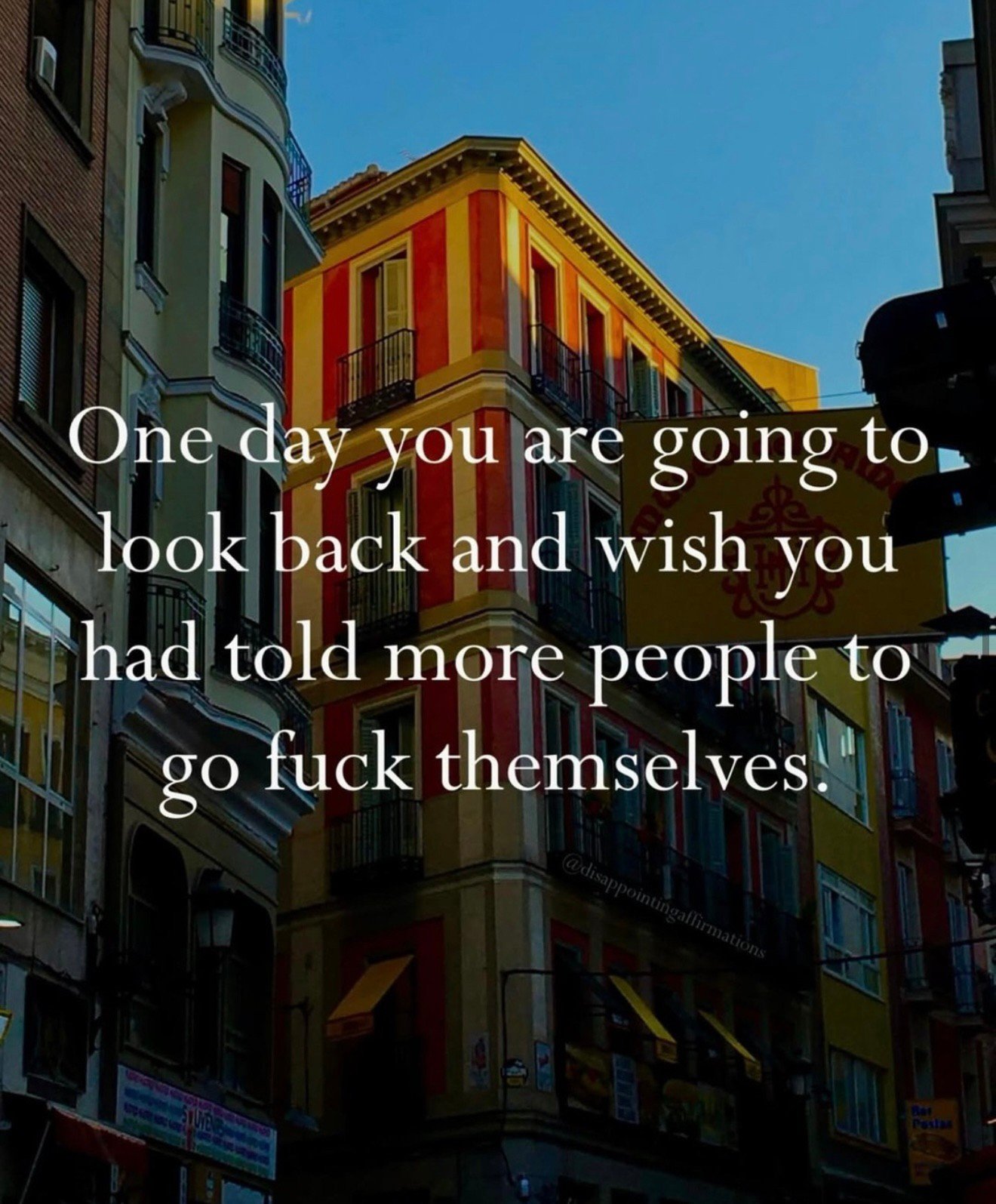 Kisses!

#LetsTalkCandidly
Via @disappointingaffirmations