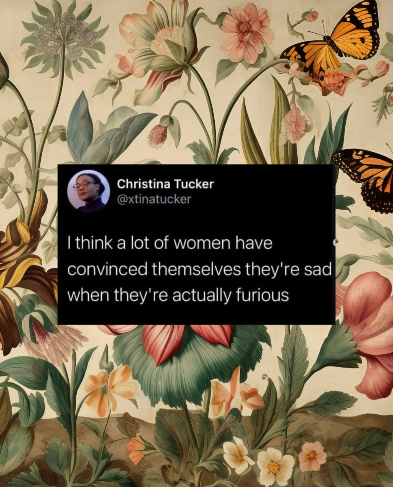 Wouldn&rsquo;t it be so annoying for us to say something like &ldquo;move your body more to help all of that pent-up rage dissipate!&rdquo; (It&rsquo;s true of course but we&rsquo;re not actually saying it)

#LetsTalkCandidly
Via xtinatucker