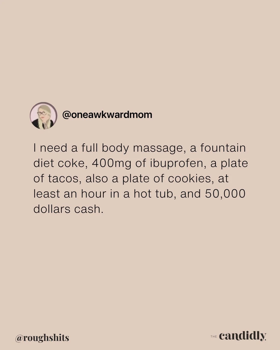 Make it a cool mil and we&rsquo;ve really got something. 

#LetsTalkCandidly
Via @roughshits