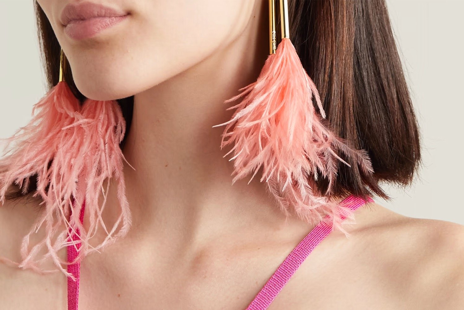 Buy Magenta Ostrich Feathers Earrings, Red Beads Fluffy Earrings, Ostrich  Feathers Earrings, Fuchsia Ostrich Feathers Earrings Online in India - Etsy