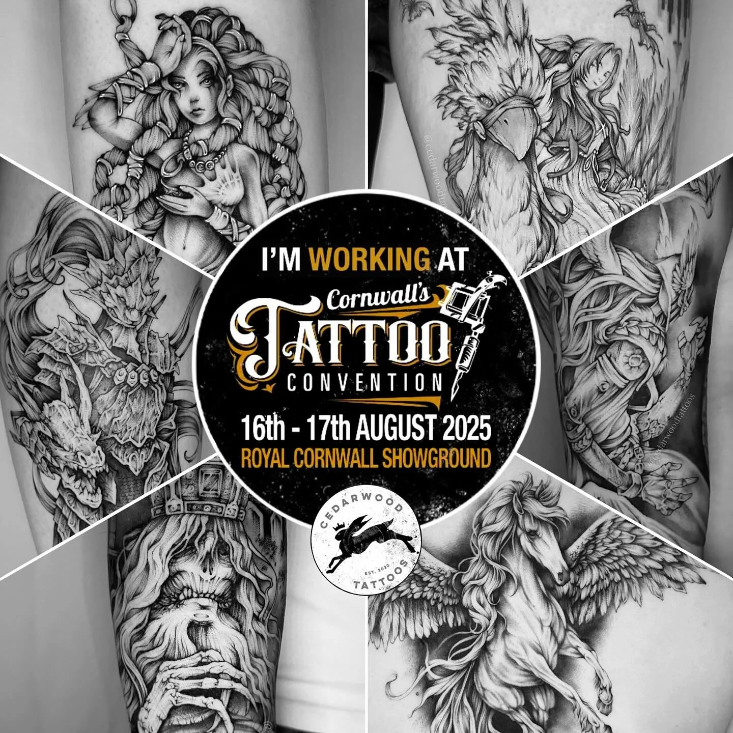 Excited to be returning to the @cornwalltattooconvention1 this weekend! Come find me at booth 92 along with the rest of the @murderofcrowstattoostudio team.

I&rsquo;ll be continuing work on @bellaberrybean back piece on the Saturday, and then Sunday