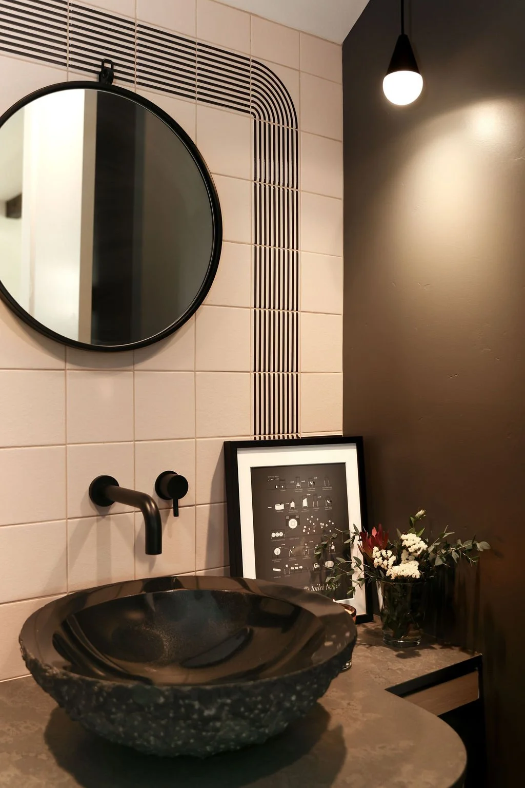 Dramatic powder room