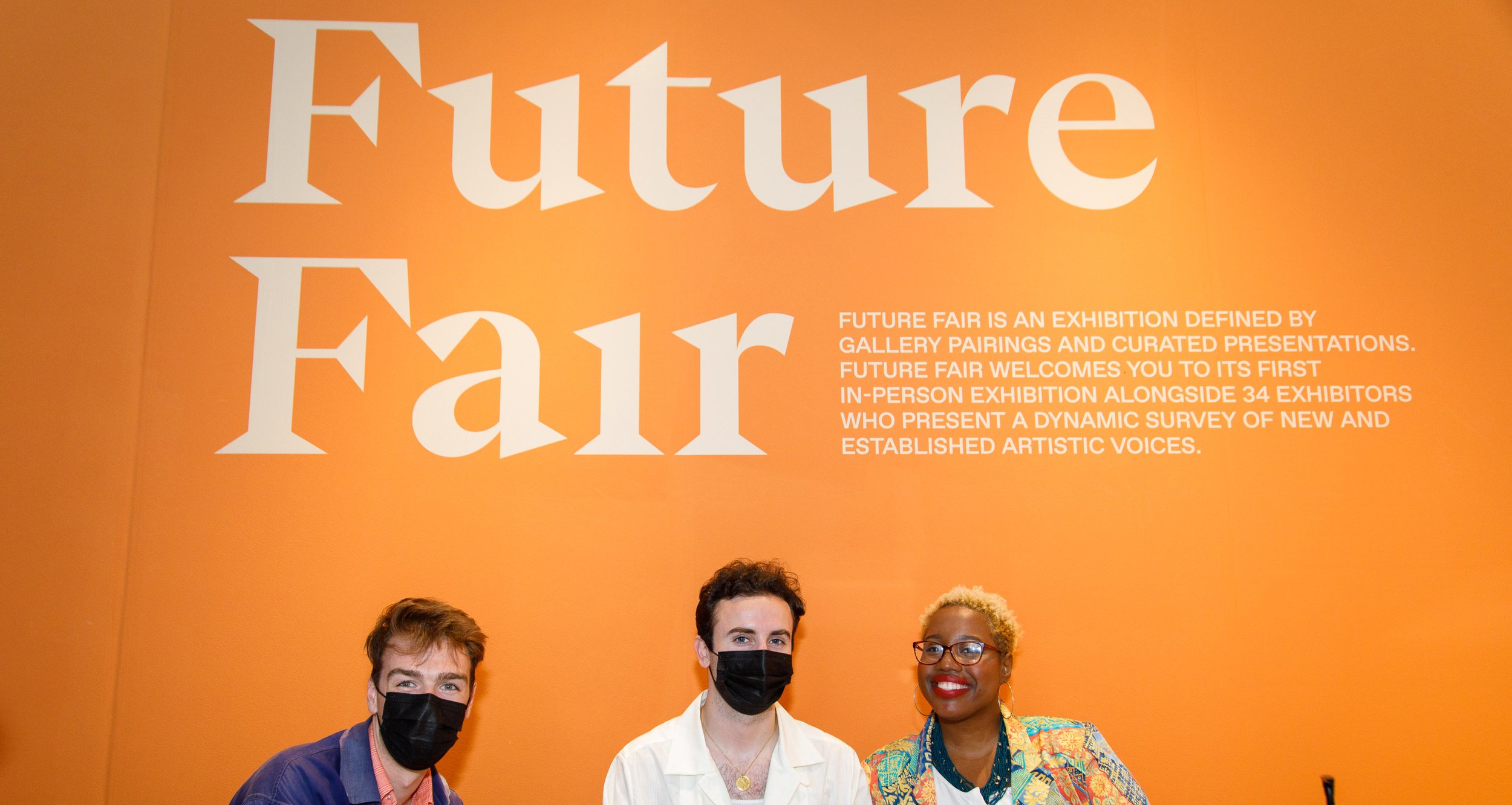  Nolan Kelly, Alex Droesch, and Ashli Ognelodh at the Future Fair entrance. © David Willems Photography 