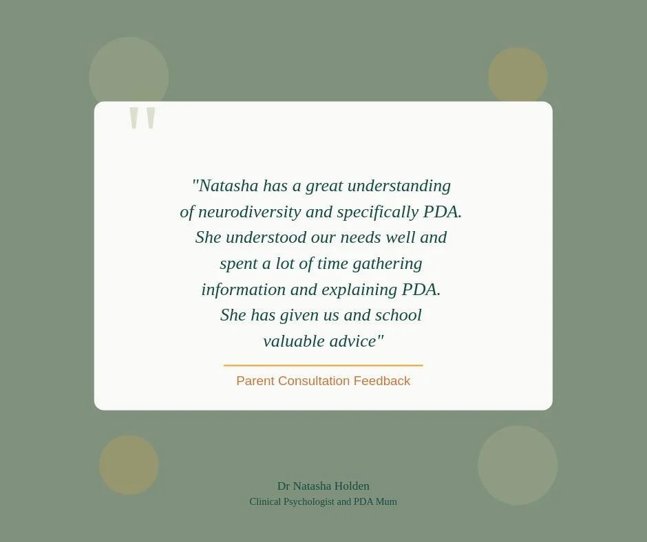 Recent feedback from parent consultations 💝

These responses capture what families tell me their consultations have provided - relief, understanding, validation, and practical guidance that actually fits their lives.

Watch this space - more consult