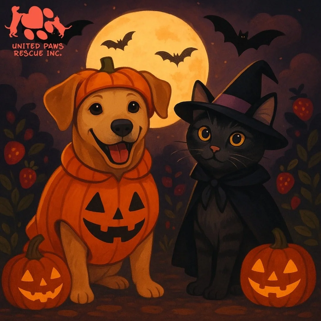 🎃🐾👻 Happy Halloween From Your Rescue Pets! 👻🐾🎃

&ldquo;Boo! Did we scare you? Don&rsquo;t worry &mdash; it&rsquo;s just us, your rescue cats and dogs, dressed up and ready for some spooky fun. Tonight, while the jack-o&rsquo;-lanterns glow and 