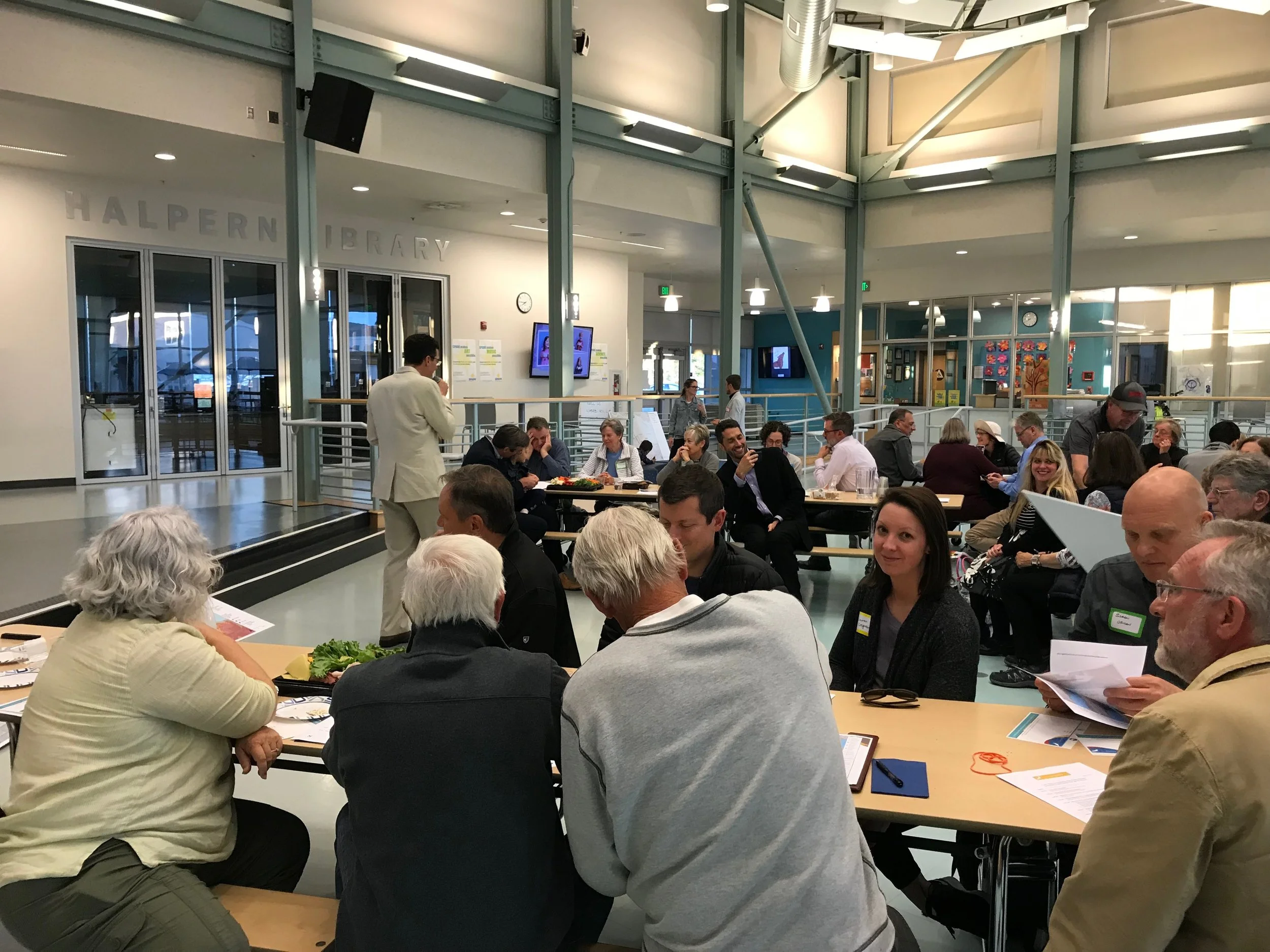 Corte Madera Residents discussing coastal flooding issues in shoreline neighborhoods.