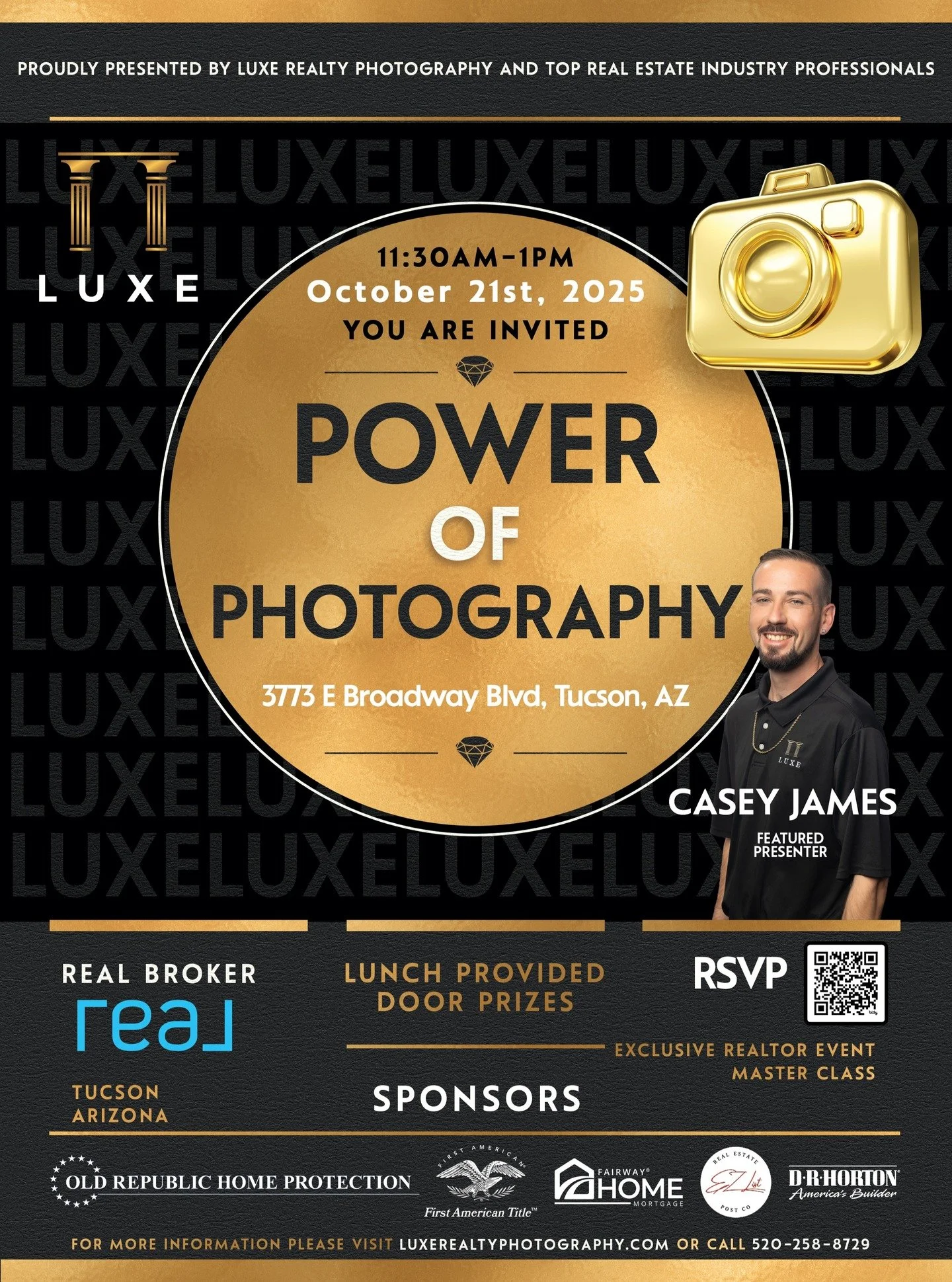 ✨ Experience the Power of Photography ✨
Step into a world where luxury meets innovation. Join Luxe Realty Photography and top real estate industry professionals for an exclusive master class designed to elevate your brand and transform your listings