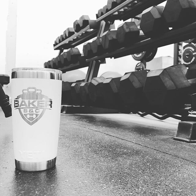 Starting the day off with the OG of Pre-Workout! Sled Push/Bench Press... time to work. #coffee #extrashot #nespresso #sledpush #bakerstrengthandconditioning