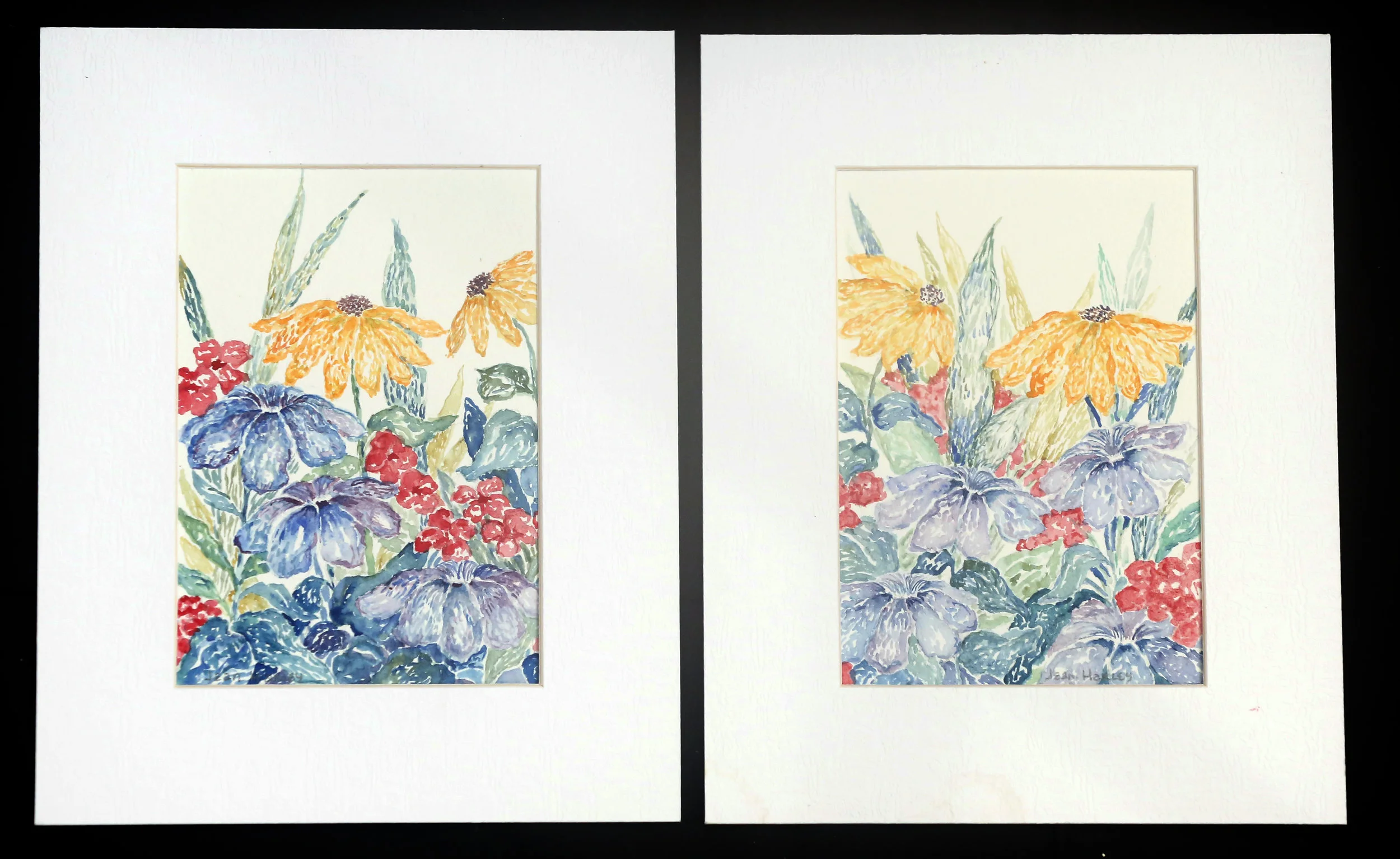 Pair Of Flower Scenes  4.5 x 6.5