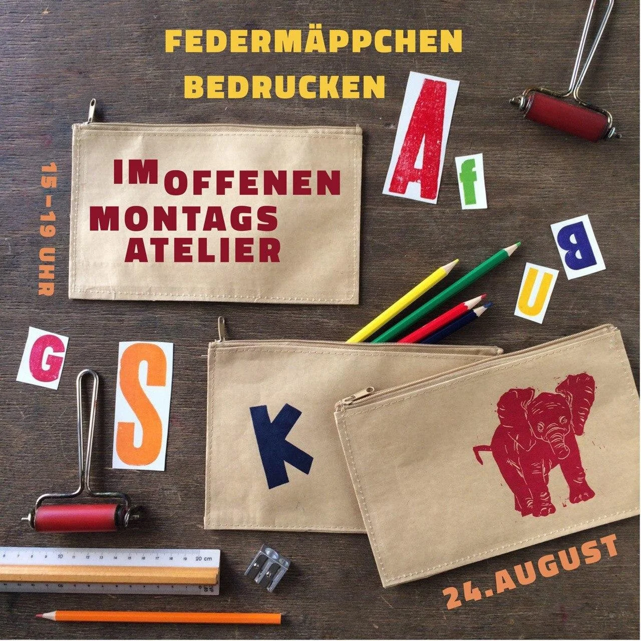 Offenes Atelier  -  Federmäppchen bedrucken