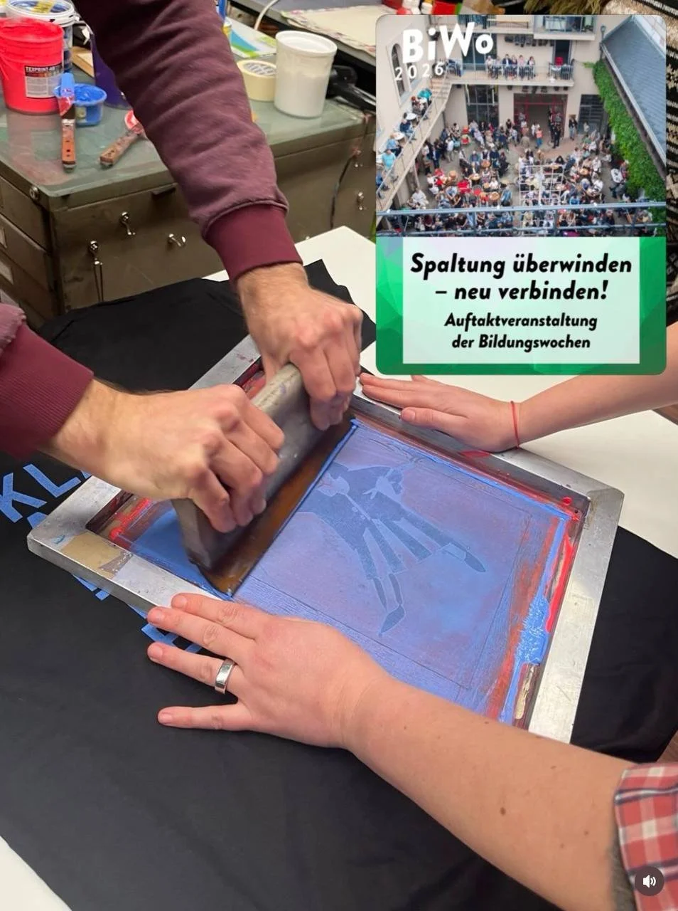 14.3. Auftakt Bildungswochen - Mobile Siebdruckwerkstatt 